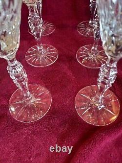 Waterford Crystal Fluted Wine Glasses 9 1/2 Set Of 6