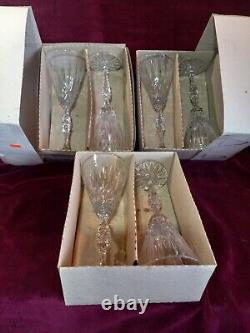 Waterford Crystal Fluted Wine Glasses 9 1/2 Set Of 6