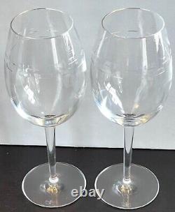Waterford Crystal GEO ODEN John Rocha Balloon Wine Water Glasses Pair 9 7/8