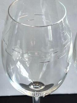 Waterford Crystal GEO ODEN John Rocha Balloon Wine Water Glasses Pair 9 7/8