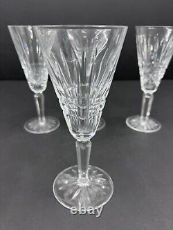 Waterford Crystal Glenmore Fluted Wine Glasses 7 1/8 Set Of 4