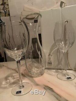 Waterford Crystal John Rocha 4 Wine Goblets Glasses & Carafe 25cm