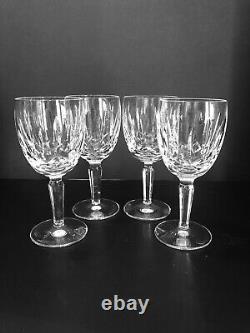 Waterford Crystal KILDARE 6 1/2 Claret Wine Glass Set of 4 Plain Base EXCELLENT