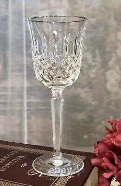 Waterford Crystal Kelsey Platinum Wine Glasses Vintage 7 5/8 Set Of 2