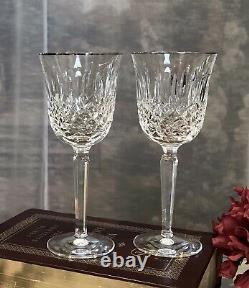 Waterford Crystal Kelsey Platinum Wine Glasses Vintage 7 5/8 Set Of 2