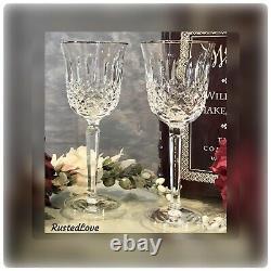 Waterford Crystal Kelsey Platinum Wine Glasses Vintage 7 5/8 Set Of 2