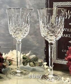 Waterford Crystal Kelsey Platinum Wine Glasses Vintage 7 5/8 Set Of 2