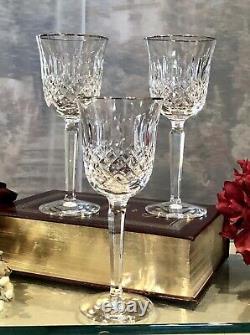 Waterford Crystal Kelsey Platinum Wine Glasses Vintage 7 5/8 Set Of 3