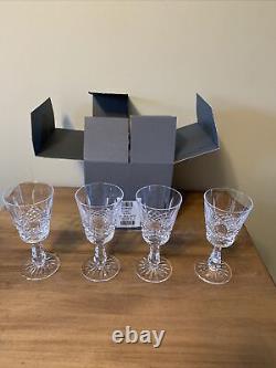 Waterford Crystal Kenmare Set of 4 Claret wine glasses 6 tall With Box