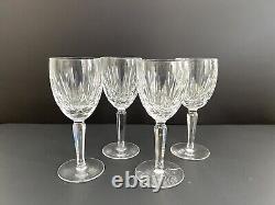 Waterford Crystal Kildare Claret Wine Glasses Plain Base 6.75 Inch Set of 4