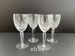 Waterford Crystal Kildare Claret Wine Glasses Plain Base 6.75 Inch Set of 4