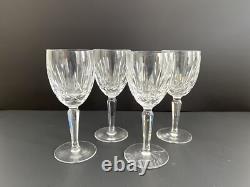 Waterford Crystal Kildare Claret Wine Glasses Plain Base 6.75 Inch Set of 4