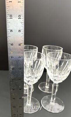 Waterford Crystal Kildare Claret Wine Glasses Plain Base 6.75 Inch Set of 4