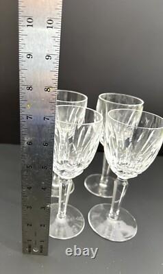 Waterford Crystal Kildare Claret Wine Glasses Plain Base 6.75 Inch Set of 4