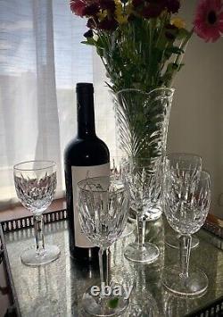 Waterford Crystal Kildare Wine Hocks Glasses 7.5 Set of 6 Excellent Plain Base