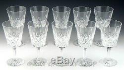 Waterford Crystal LISMORE 6-7/8 WINE WATER GOBLETS GLASSES Set of 10 Unused