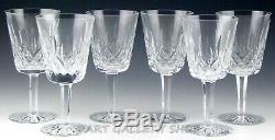 Waterford Crystal LISMORE 6-7/8 WINE WATER GOBLETS GLASSES Set of 6 Unused