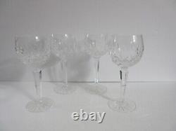 Waterford Crystal LISMORE HOCK Wine Glass Set of 4 IRELAND 7 3/8 Glasses