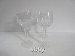 Waterford Crystal LISMORE HOCK Wine Glass Set of 4 IRELAND 7 3/8 Glasses
