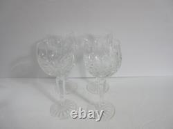 Waterford Crystal LISMORE HOCK Wine Glass Set of 4 IRELAND 7 3/8 Glasses