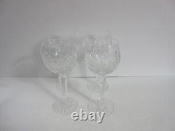Waterford Crystal LISMORE HOCK Wine Glass Set of 4 IRELAND 7 3/8 Glasses