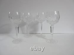 Waterford Crystal LISMORE HOCK Wine Glass Set of 4 IRELAND 7 3/8 Glasses