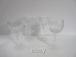 Waterford Crystal LISMORE HOCK Wine Glass Set of 4 IRELAND 7 3/8 Glasses