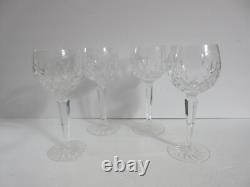 Waterford Crystal LISMORE HOCK Wine Glass Set of 4 IRELAND 7 3/8 Glasses