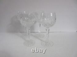 Waterford Crystal LISMORE HOCK Wine Glass Set of 4 IRELAND 7 3/8 Glasses