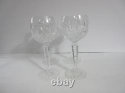 Waterford Crystal LISMORE HOCK Wine Glass Set of 4 IRELAND 7 3/8 Glasses