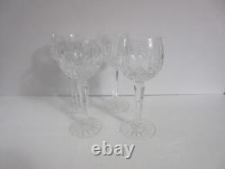 Waterford Crystal LISMORE HOCK Wine Glass Set of 4 IRELAND 7 3/8 Glasses