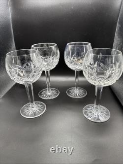 Waterford Crystal LISMORE Set of 4 Balloon Wine Glasses 8 Never Used