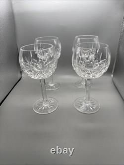 Waterford Crystal LISMORE Set of 4 Balloon Wine Glasses 8 Never Used