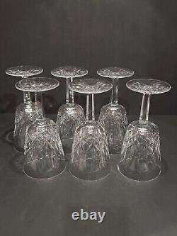 Waterford Crystal LISMORE Water Goblets Wine Glass 6 7/8 8 oz Set of 6 Ireland