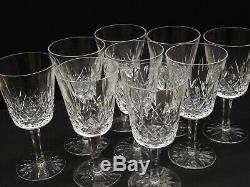 Waterford Crystal Lismore 6 7/8 Water Goblets Set of 9 Signed Glass Wine