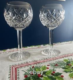 Waterford Crystal Lismore 7 3/4 Inch Balloon Wine Glasses- Set Of 2
