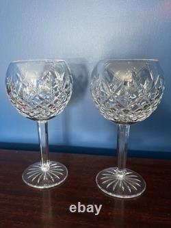 Waterford Crystal Lismore 7 3/4 Inch Balloon Wine Glasses- Set Of 2