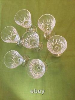 Waterford Crystal Lismore (7) 5 7/8 Six Ounce Claret Wine Glasses Gothic Mark