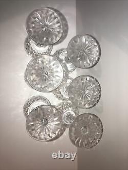 Waterford Crystal Lismore Balloon Wine Glass 7 1/2 Set of 6 Signed