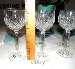 Waterford Crystal Lismore Balloon Wine Glasses Set Of Seven (7)