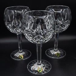 Waterford Crystal Lismore Balloon Wine Glasses Set of 3 with STICKERS 7 1/8