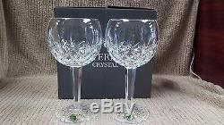 Waterford Crystal Lismore Balloon Wine Goblets Pair Of 2 With Original Box