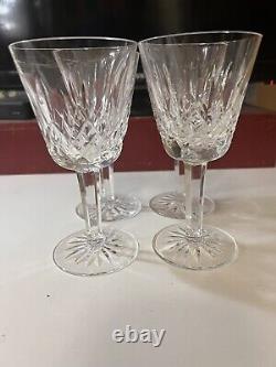 Waterford Crystal Lismore Claret Wine Glasses 5 1/4Set of 4 Ireland