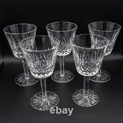 Waterford Crystal Lismore Claret Wine Glasses Set of 5 5 7/8H FREE SHIPPING