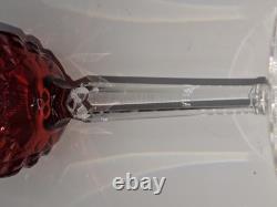 Waterford Crystal Lismore Crimson Hock Wine Glasses Red Waterford Glasses Pair