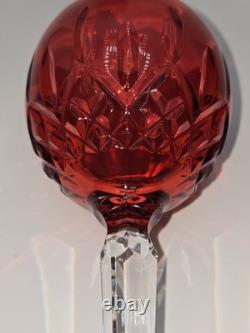 Waterford Crystal Lismore Crimson Hock Wine Glasses Red Waterford Glasses Pair