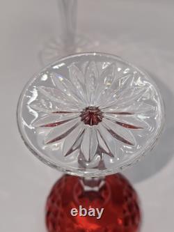 Waterford Crystal Lismore Crimson Hock Wine Glasses Red Waterford Glasses Pair