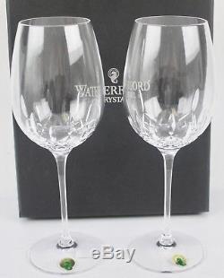 Waterford Crystal Lismore Essence Goblet Wine Glasses Pair NIB Retails $160