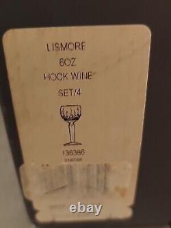 Waterford Crystal Lismore Pattern 4 Wine Hocks Goblets Glasses 6 oz 7 3/8 NIB