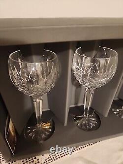 Waterford Crystal Lismore Pattern 4 Wine Hocks Goblets Glasses 6 oz 7 3/8 NIB